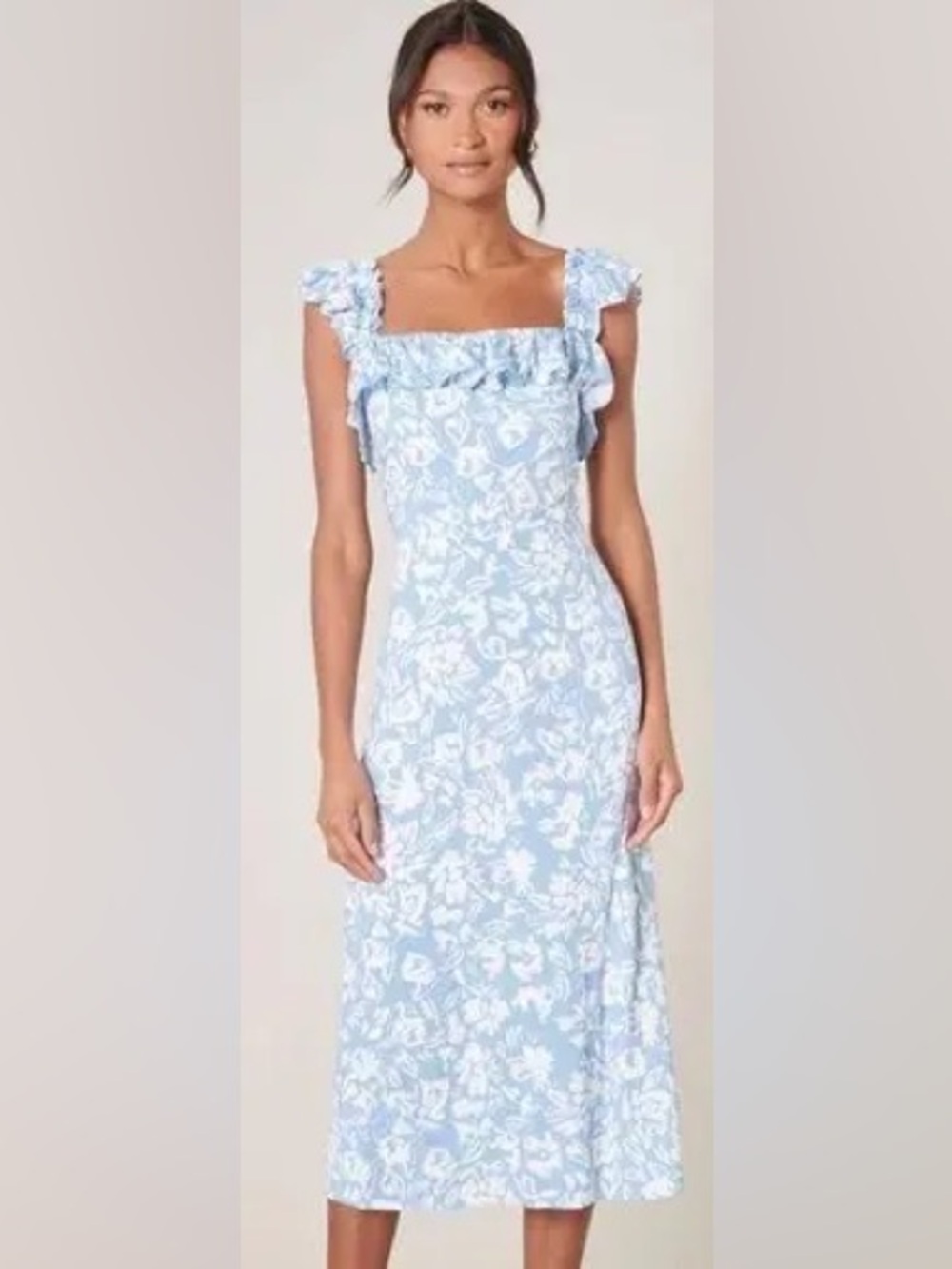 Sugarlips Blue and White Smocked Waist Dress